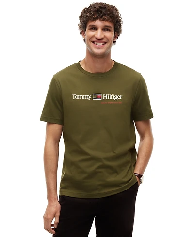 Tommy Hilfiger Men's Brand Love Red, White and Blue Graphic T-Shirt