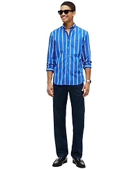 Tommy Hilfiger Men's Poplin Ground Stripe Relaxed-Fit Shirt