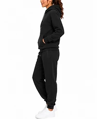 Blu Rock Studio Jk Women's Loose Fit Soft Fleece Cotton Blend Pullover Hoodie and Sweatpants Jogging Set