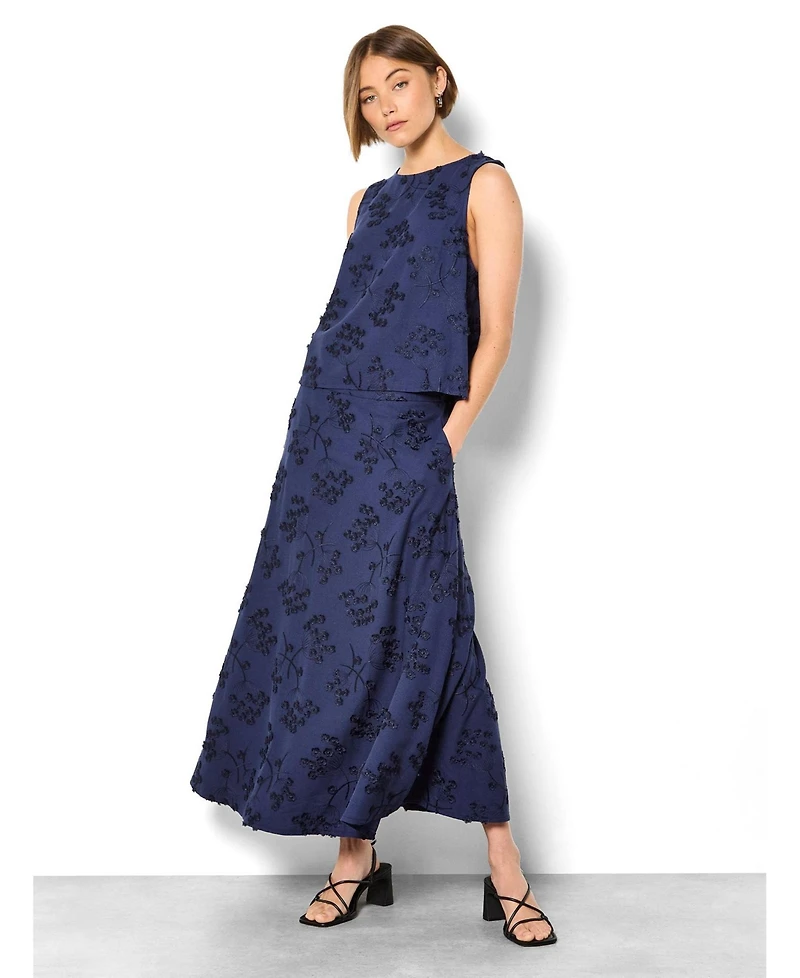 Apricot Women's Dandellion Embroidered Skirt