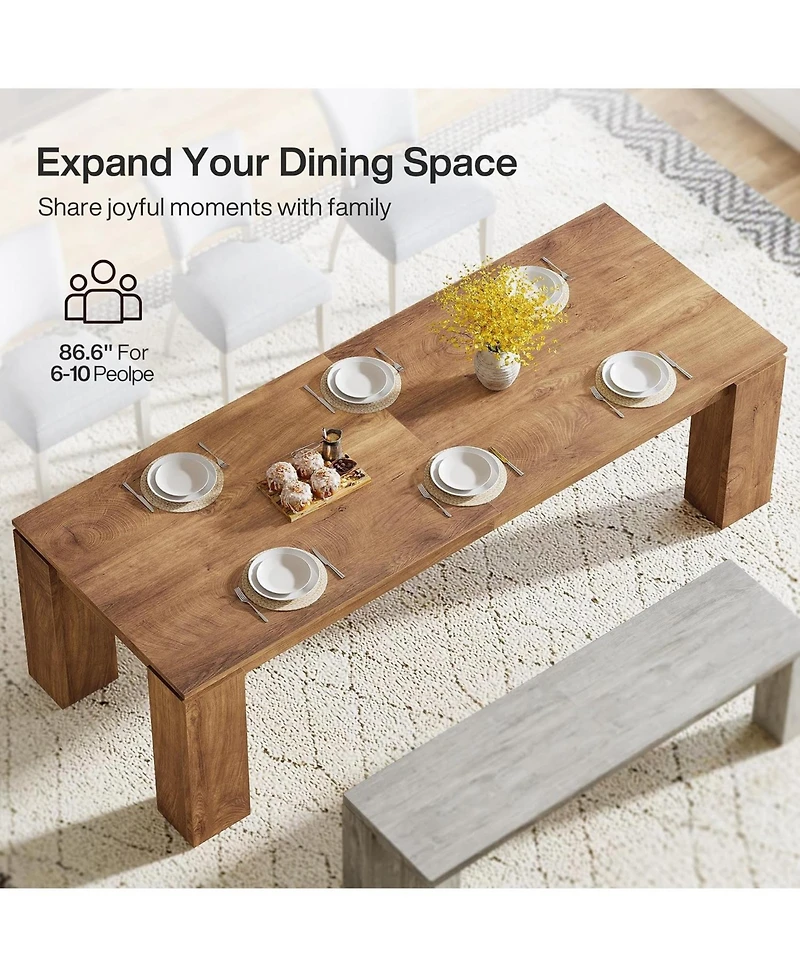 Tribesigns 86" Large Dining Table for 8-10, Extra Long Wooden Banquet