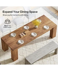 Tribesigns 86" Large Dining Table for 8-10, Extra Long Wooden Banquet