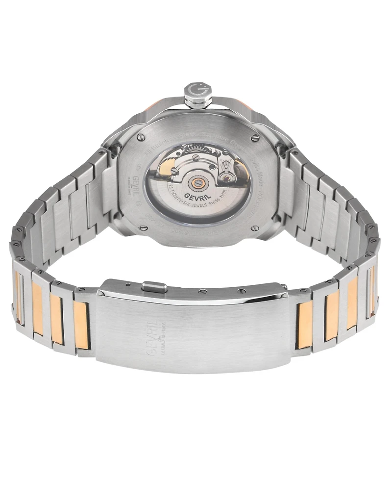 Gevril Men's Swiss Made Roosevelt Swiss Automatic Two tone Stainless Steel Bracelet Watch