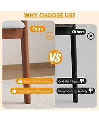 homfan Dining Chairs with Arms, Modern Upholstered Fabric Dining Chair, Sturdy Wood Chairs with Ergonomic Curved Backrest for Kitchen, Dining Room
