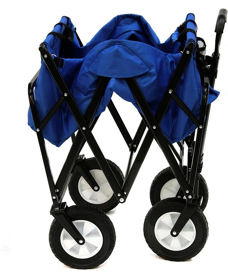 Mountaintop Heavy Duty Steel Frame Collapsible Folding 150 Pound Capacity Outdoor Camping Garden Utility Wagon Yard Cart
