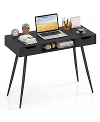 Costway Computer Desk with Drawers, Open Storage Compartment
