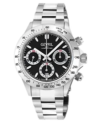 Gevril Men's Swiss Made New Amsterdam Swiss Automatic Silver Stainless Steel Bracelet Watch