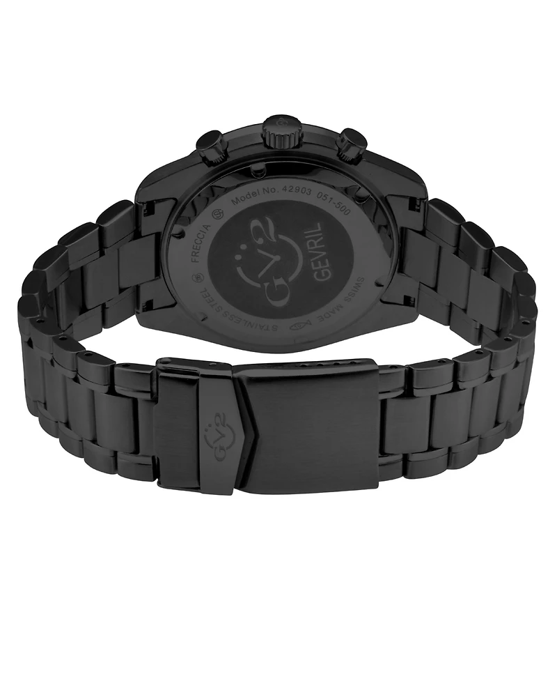GV2 by Gevril Men's Swiss Made Freccia Swiss Quartz Ip Stainless Steel Bracelet Watch