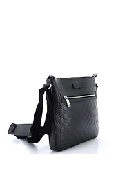 Pre-Owned Gucci Medium Signature Zip Messenger Bag Guccissima Leather