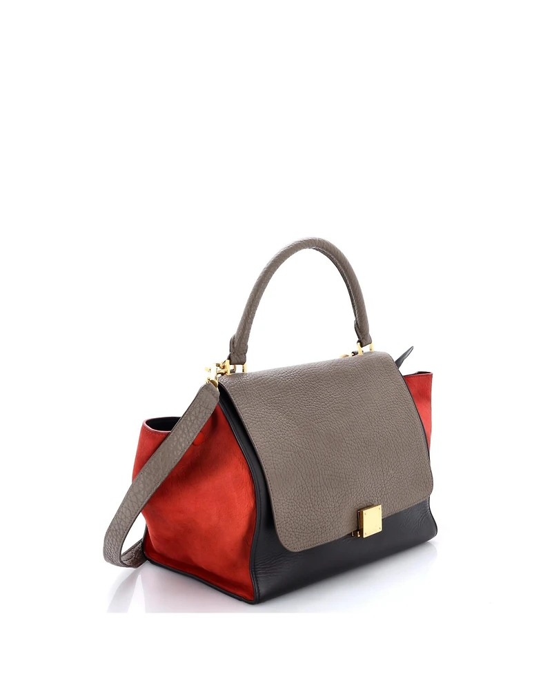 Pre-Owned Celine Medium Tricolor Trapeze Bag Leather