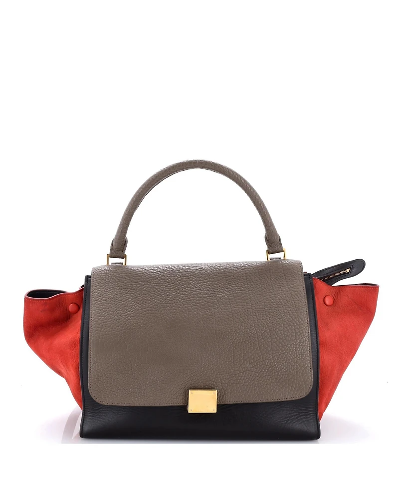 Pre-Owned Celine Medium Tricolor Trapeze Bag Leather