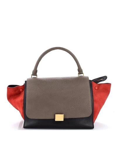 Pre-Owned Celine Medium Tricolor Trapeze Bag Leather