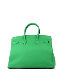 Pre-Owned Hermes Birkin 35 Handbag Green Togo with Palladium Hardware