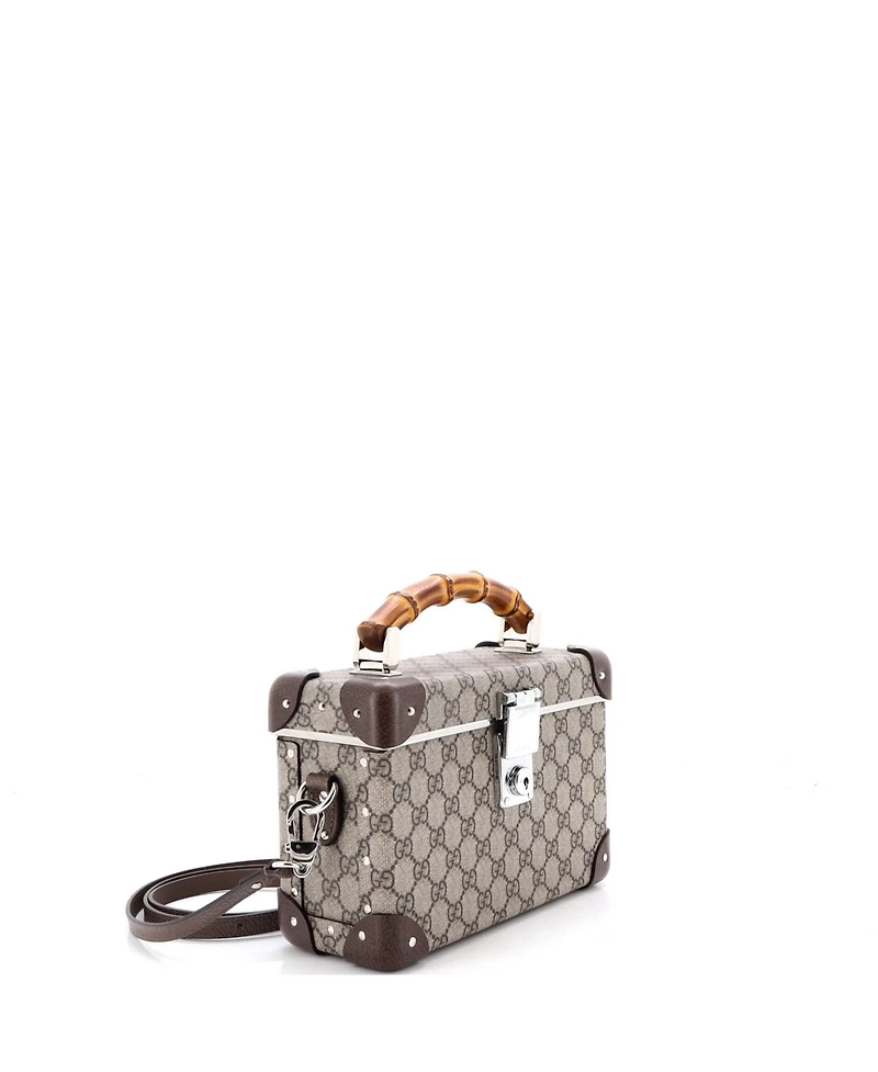 Pre-Owned Gucci Bamboo Globe-Trotter Vanity Case Gg Coated Canvas