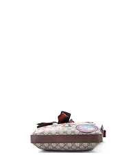 Pre-Owned Gucci Medium Courrier Zip Messenger Gg Coated Canvas with Applique