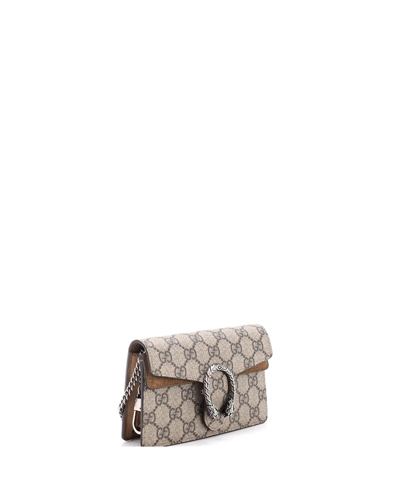 Pre-Owned Gucci Super Mini Dionysus Bag Gg Coated Canvas