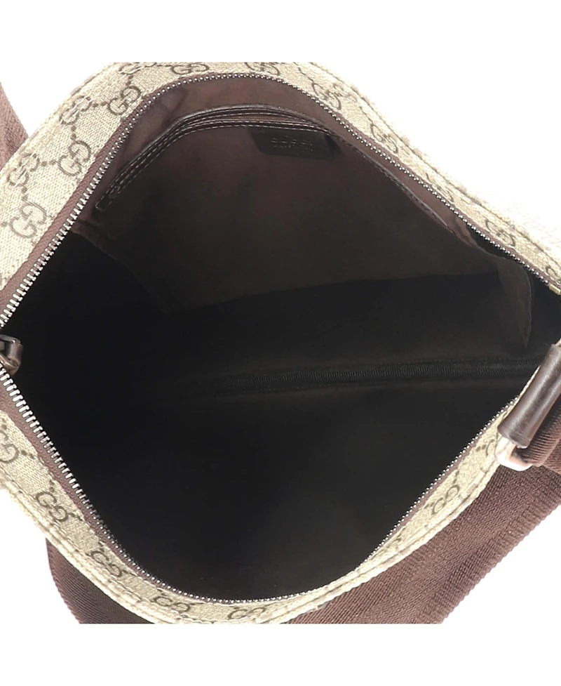 Pre-Owned Gucci Large Zip Top Messenger Bag Gg Coated Canvas