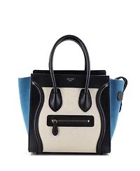 Pre-Owned Celine Micro Luggage Bag Canvas and Leather