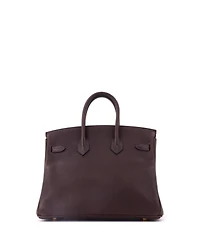 Pre-Owned Hermes Birkin 25 Handbag Brown Barenia Faubourg with Gold Hardware