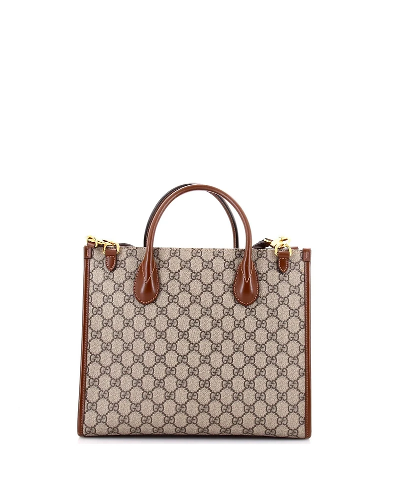 Pre-Owned Gucci Small Interlocking G Tote Gg Coated Canvas and Leather