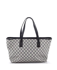 Pre-Owned Gucci Medium Plus Tote Gg Coated Canvas with Leather