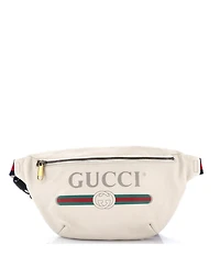 Pre-Owned Gucci Medium Logo Belt Bag Printed Leather
