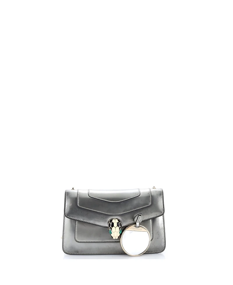 Pre-Owned Bvlgari Small Serpenti Forever Shoulder Bag Metallic Leather