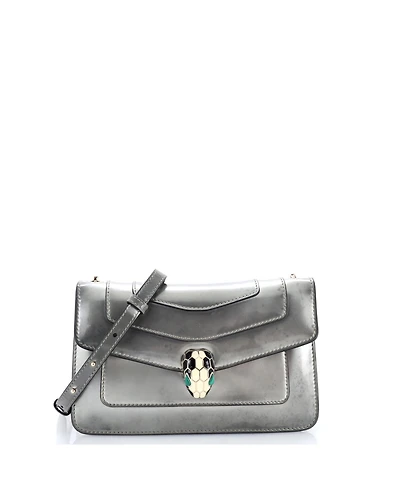 Pre-Owned Bvlgari Small Serpenti Forever Shoulder Bag Metallic Leather