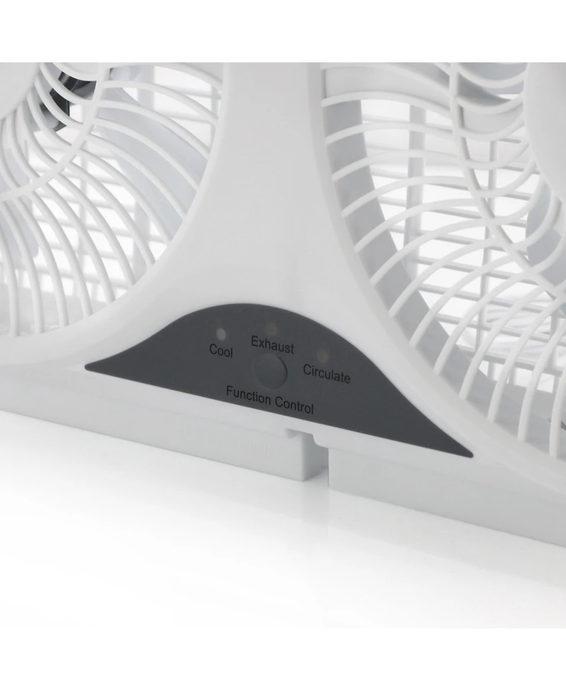 Optimus F-5286 8" Reversible Twin Window Fan with Thermostat