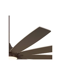 72" Tahoe Breeze Industrial Indoor Outdoor Ceiling Fan with Led Light Remote Control Oil Rubbed Bronze Weathered Gray Oak Wood Damp Rated for Patio Ex