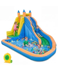 Sugift 3-in-1 Inflatable Water Slide with Climbing Wall, 157.5"L x 121.5"W x 96.5"H, Ages 3-10
