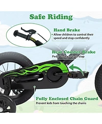 Sugift 12" Kids Bike Motorcycle-Inspired with Detachable Training Wheels, Ages 3-4