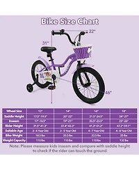Sugift 16 in Kids Bike with Training Wheels for Ages 4-7 Years Old