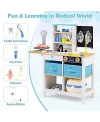 Sugift Doctor Foldable Wood Medical Center Playset, Ages 3+