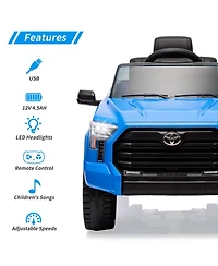 Homfan Licensed Toyota Navigator 41.73"L x 21.65"W x 12.6"H 12V Dual Motor Remote Control Electric Ride-On Truck, Ages 3-8