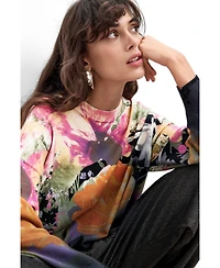 Desigual Women's Lacroix Floral-Print Long-Sleeve Sweater