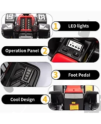 homfan 6V Kids Electric Ride-On Atv Quad with Led Headlights, Ages 3+