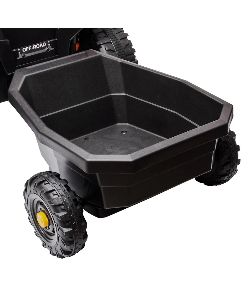 homfan 12V Ride-On Trailer with Locking Hitch Pin, 24.02" x 17.72" x 9.45", 30 pounds, Ages 3-8