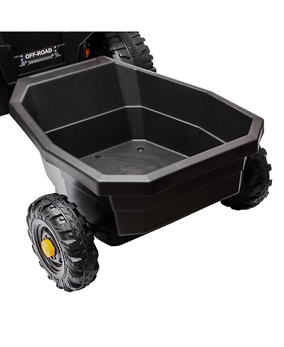 homfan 12V Ride-On Trailer with Locking Hitch Pin, 24.02" x 17.72" x 9.45", 30 pounds, Ages 3-8