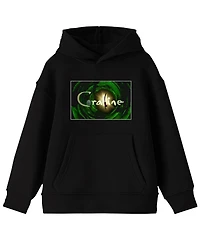 Coraline Screenshot and Logo Adult Black Long Sleeve Hooded Sweatshirt- Xs - Xxl