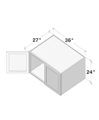 Boyel Living 24 Inch Height Double Door Deep Wall Cabinets with Shelves, Kitchen Cabinet Solid Wood Frame, Soft-Close Slides and Hinge