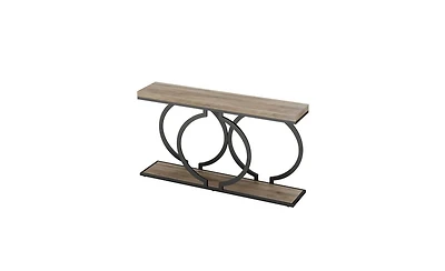 Slickblue Narrow Console Table with Geometric Metal Frame