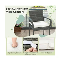 Boyel Living Patio Wicker Barstools with Armrests and Soft Cushions for Porch Backyard Set of 2
