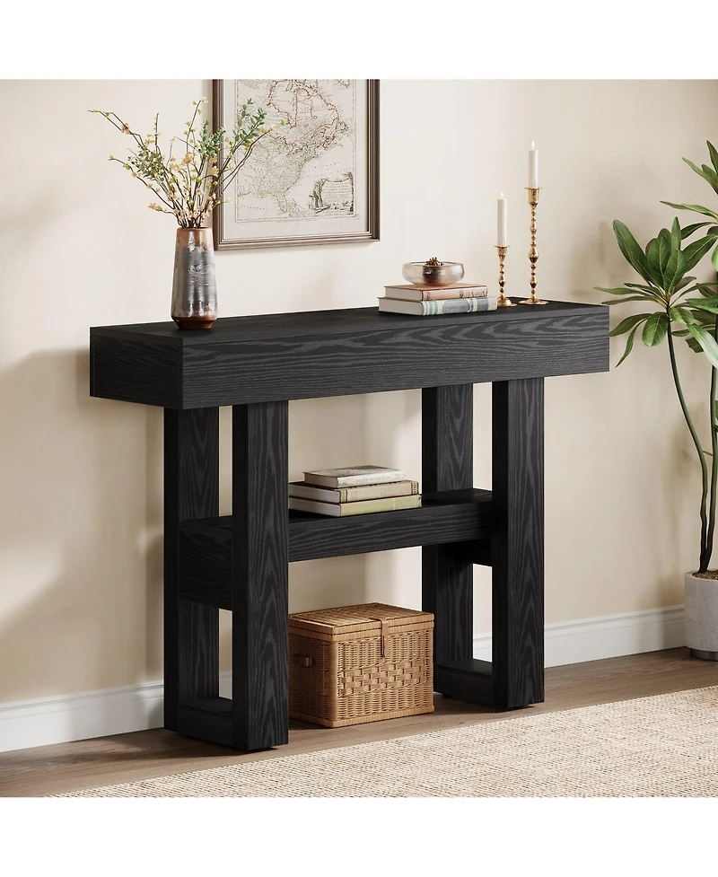 Slickblue 2-Tier Narrow Console Table with Storage Shelves