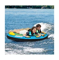 Hikeen 3-Person Inflatable Boat Tube Towable Platform with Double Valves