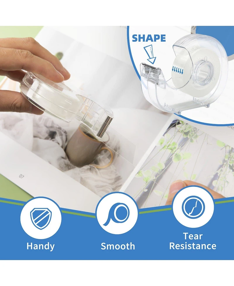 Danrong Pack Clear Tape With Refillable Dispensers Bulk For Office Home Craft Gift Wrapping