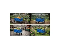 Mountaintop 680LBS Heavy Duty Folding Wagon Cart,All-Terrain Large Capacity,Camping Grocery Beach Sports Garden Home