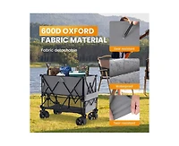 Mountaintop Collapsible Folding Wagon,Large Capacity Garden and Beach Cart with Multi-Terrain Brake Wheels, Outdoor Camping and Shopping