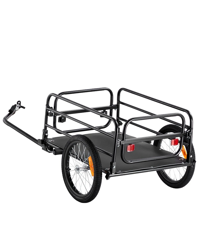 Mountaintop Bike Cargo Trailer,Heavy-Duty Foldable Bicycle Wagon Cart,Universal Quick Release Hitch,16"Wheels and Reflectors
