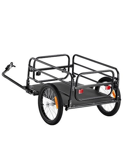 Mountaintop Bike Cargo Trailer,Heavy-Duty Foldable Bicycle Wagon Cart,Universal Quick Release Hitch,16"Wheels and Reflectors